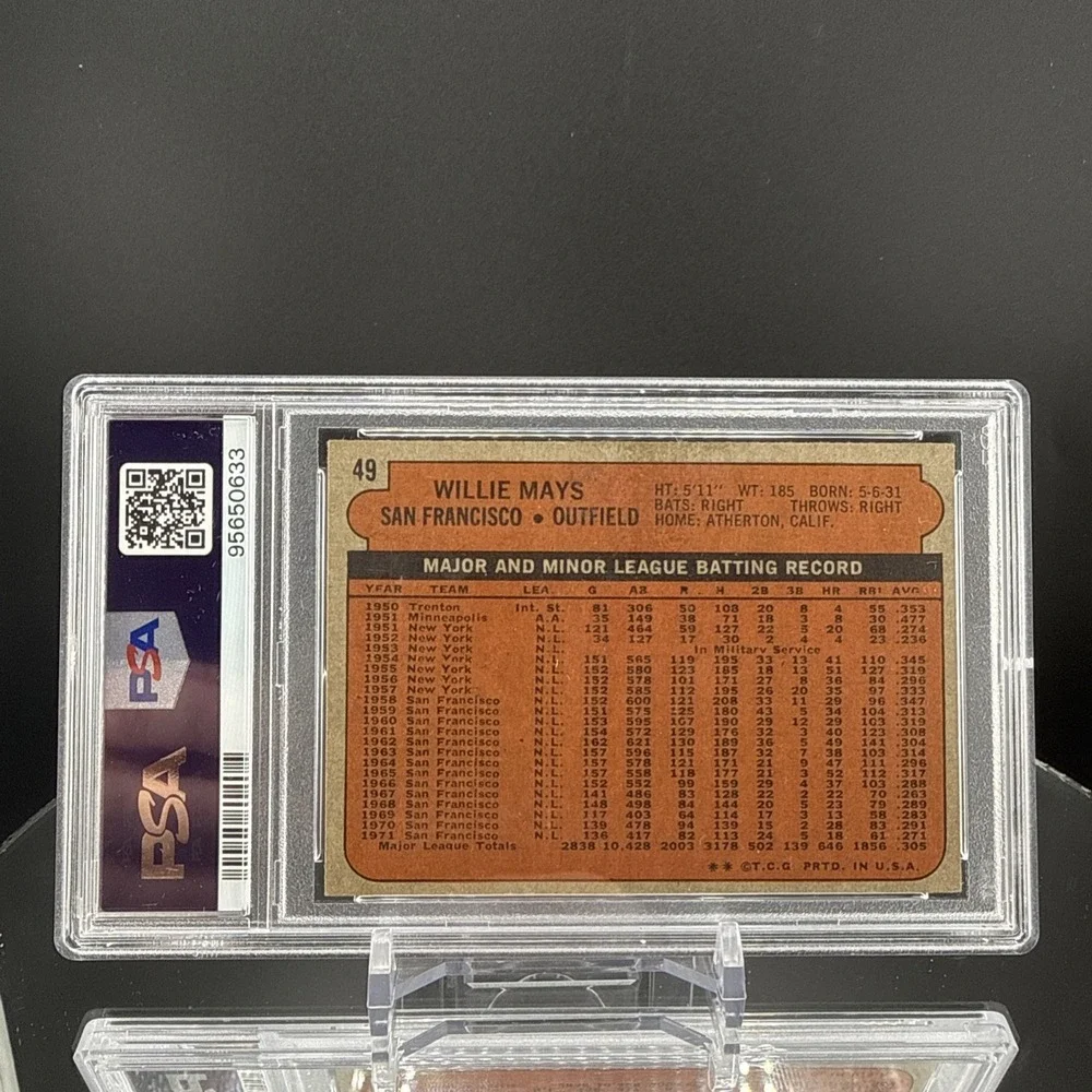 1972 Topps Baseball #49 Willie Mays PSA 4 Vintage